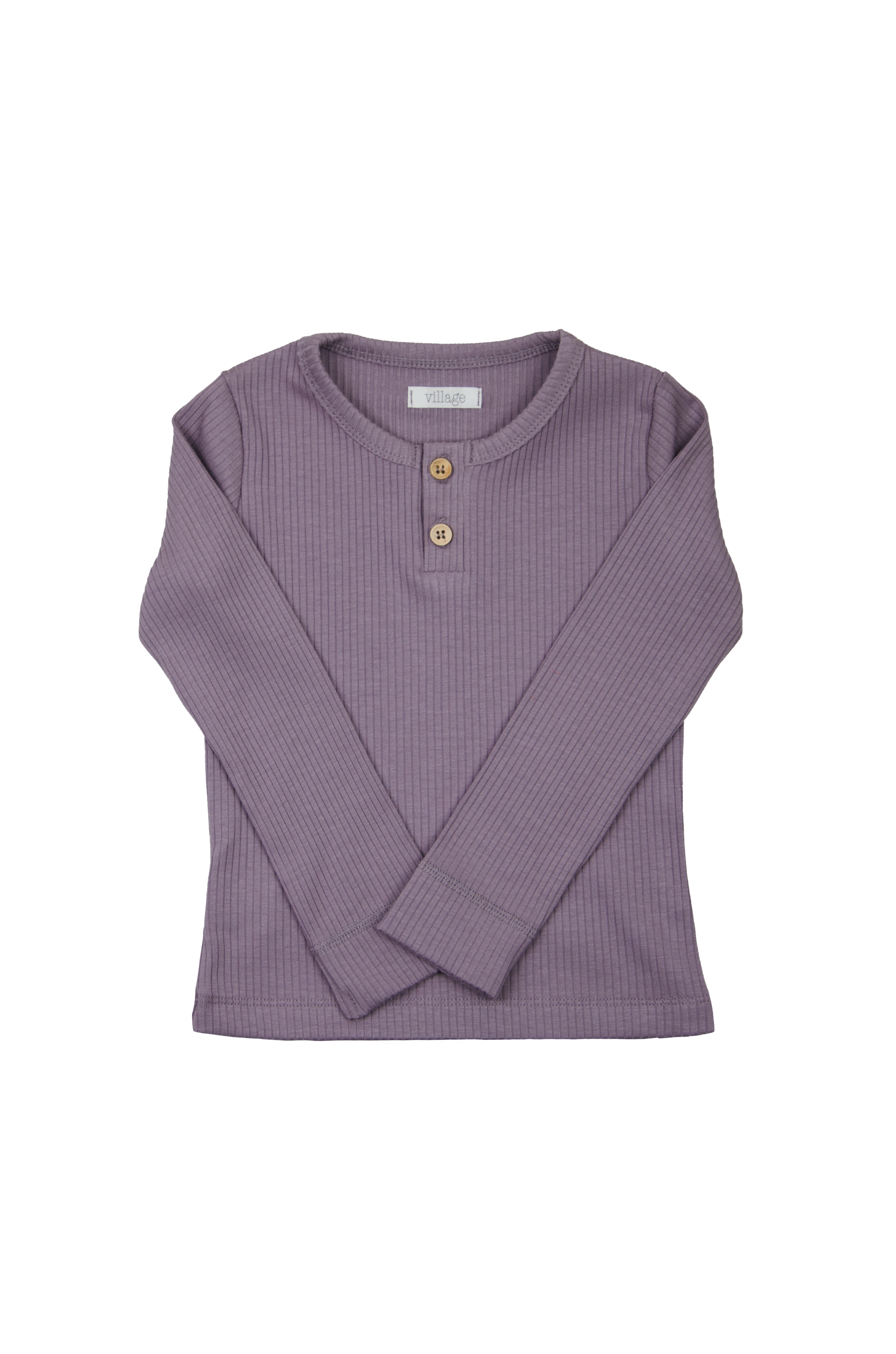 Ribbed long sleeve shirt - purple