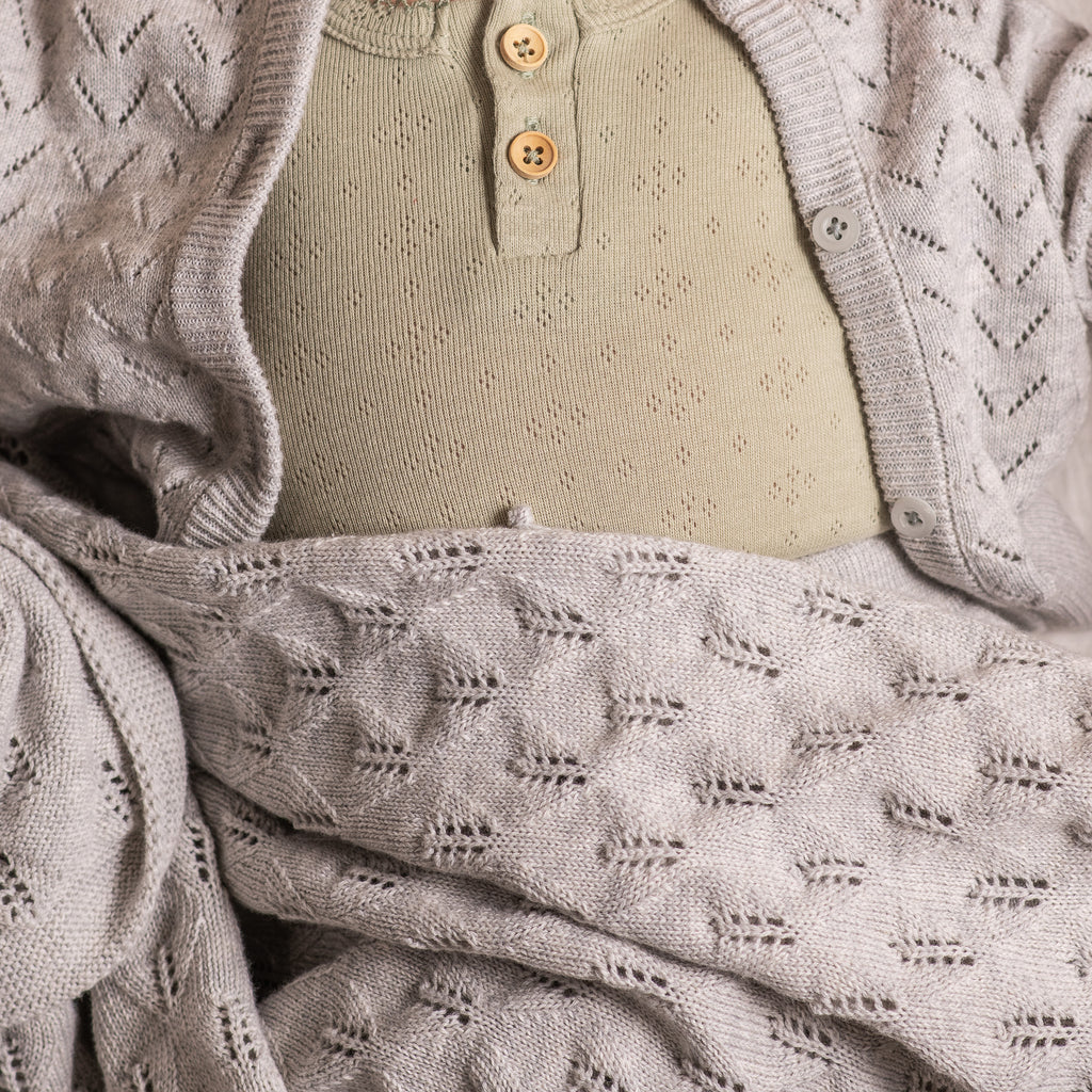 Organic Knit Cardigan - gray