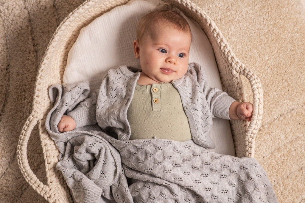 Organic Knit Cardigan - gray