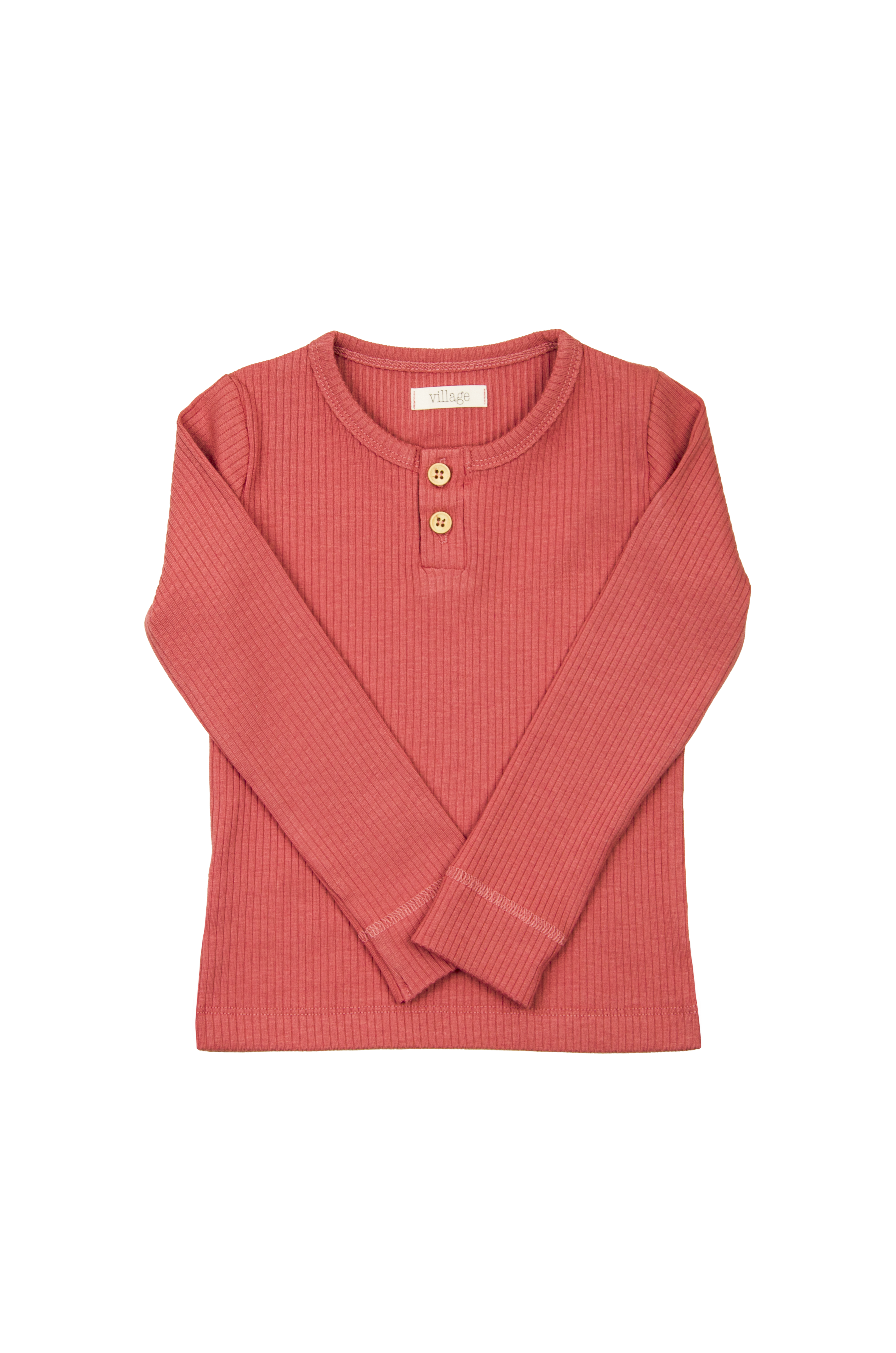 Ribbed long sleeve shirt - raspberry