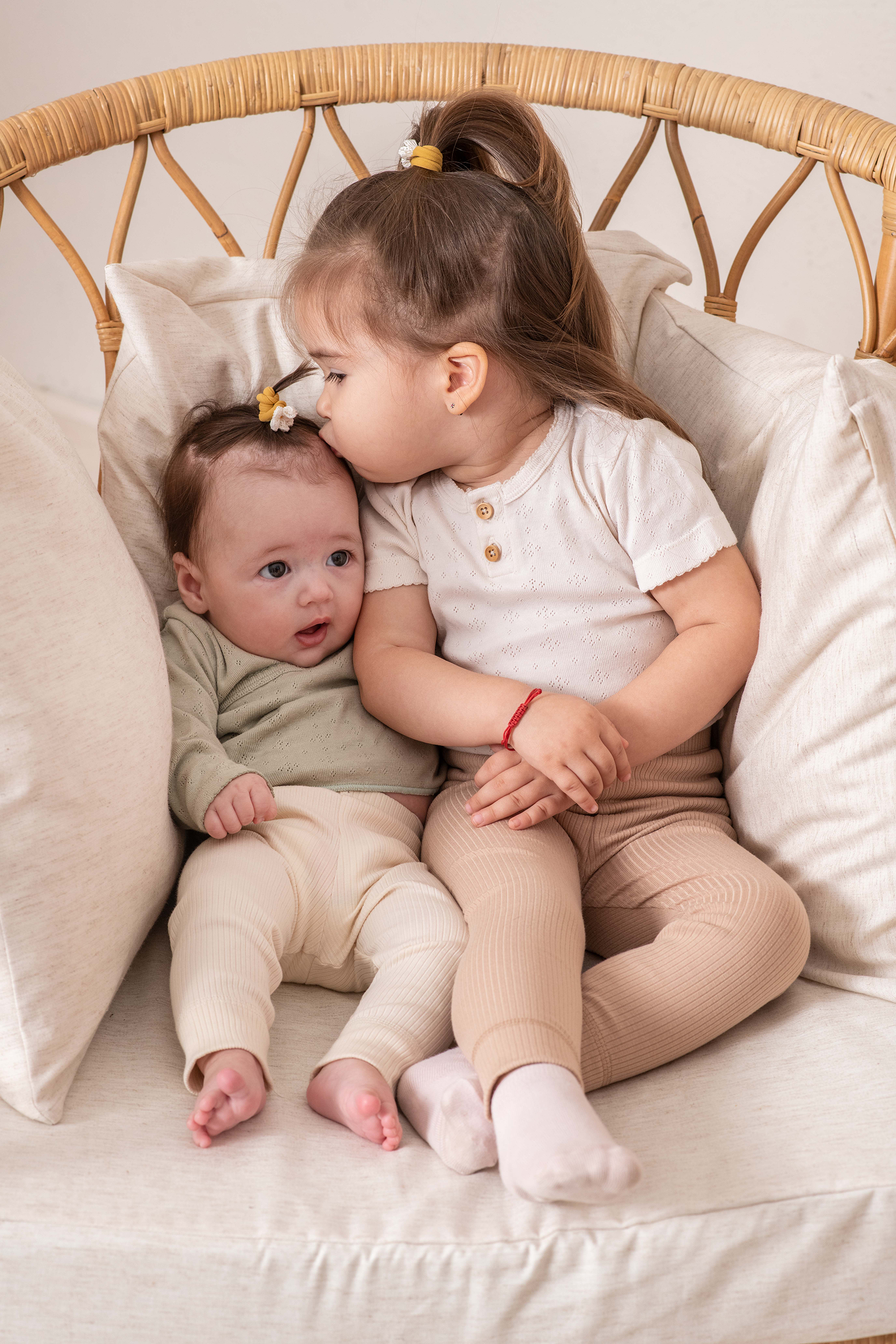 Ribbed leggings - cream