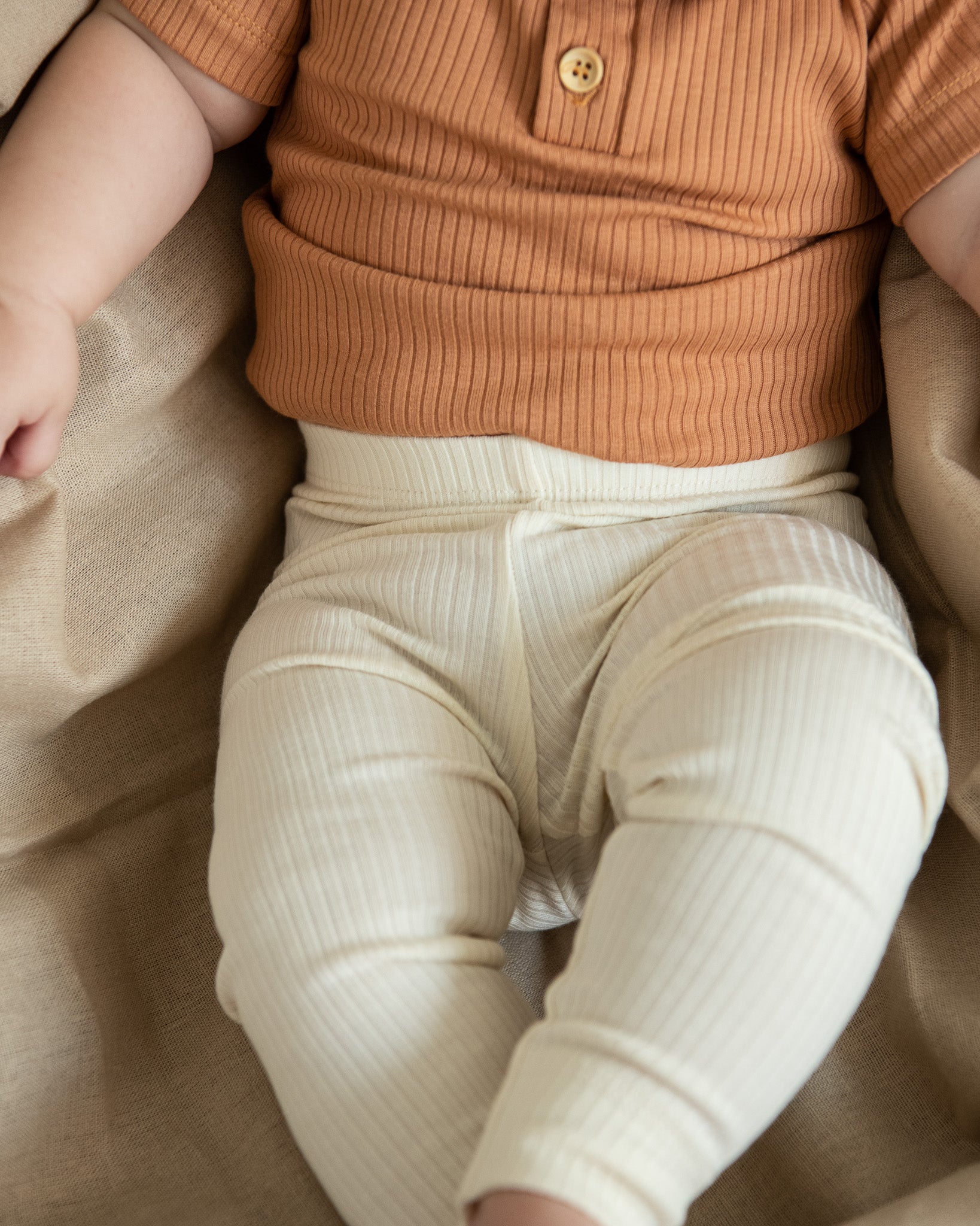 Ribbed leggings - cream