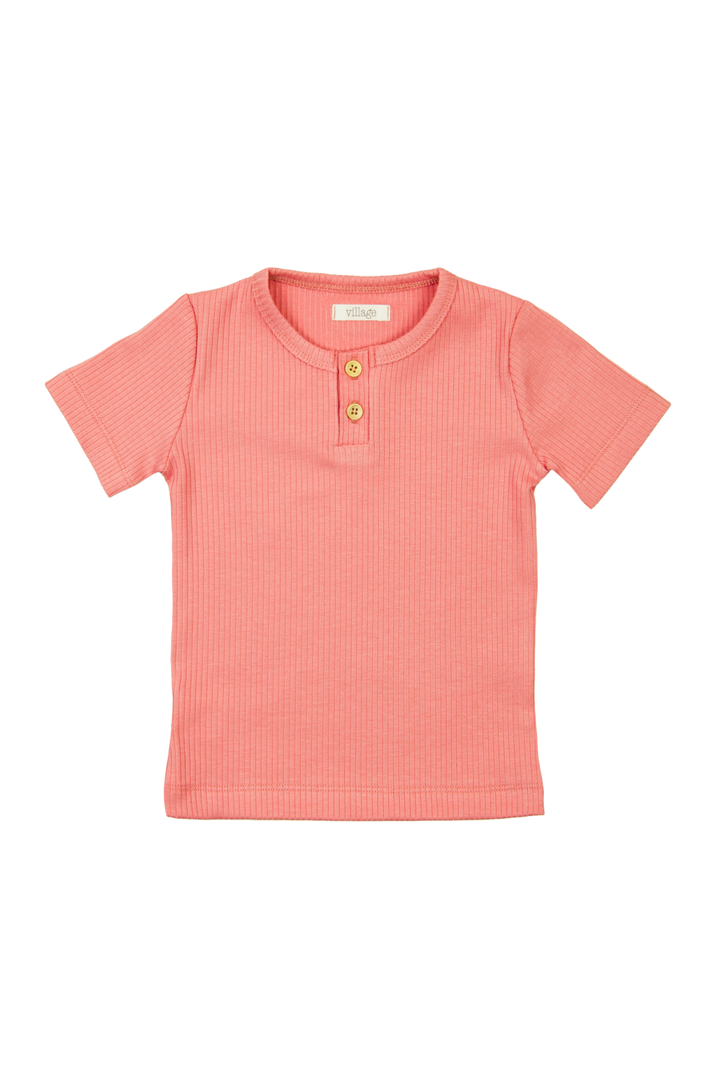 Rebrasta majica kratkih rukava - losos