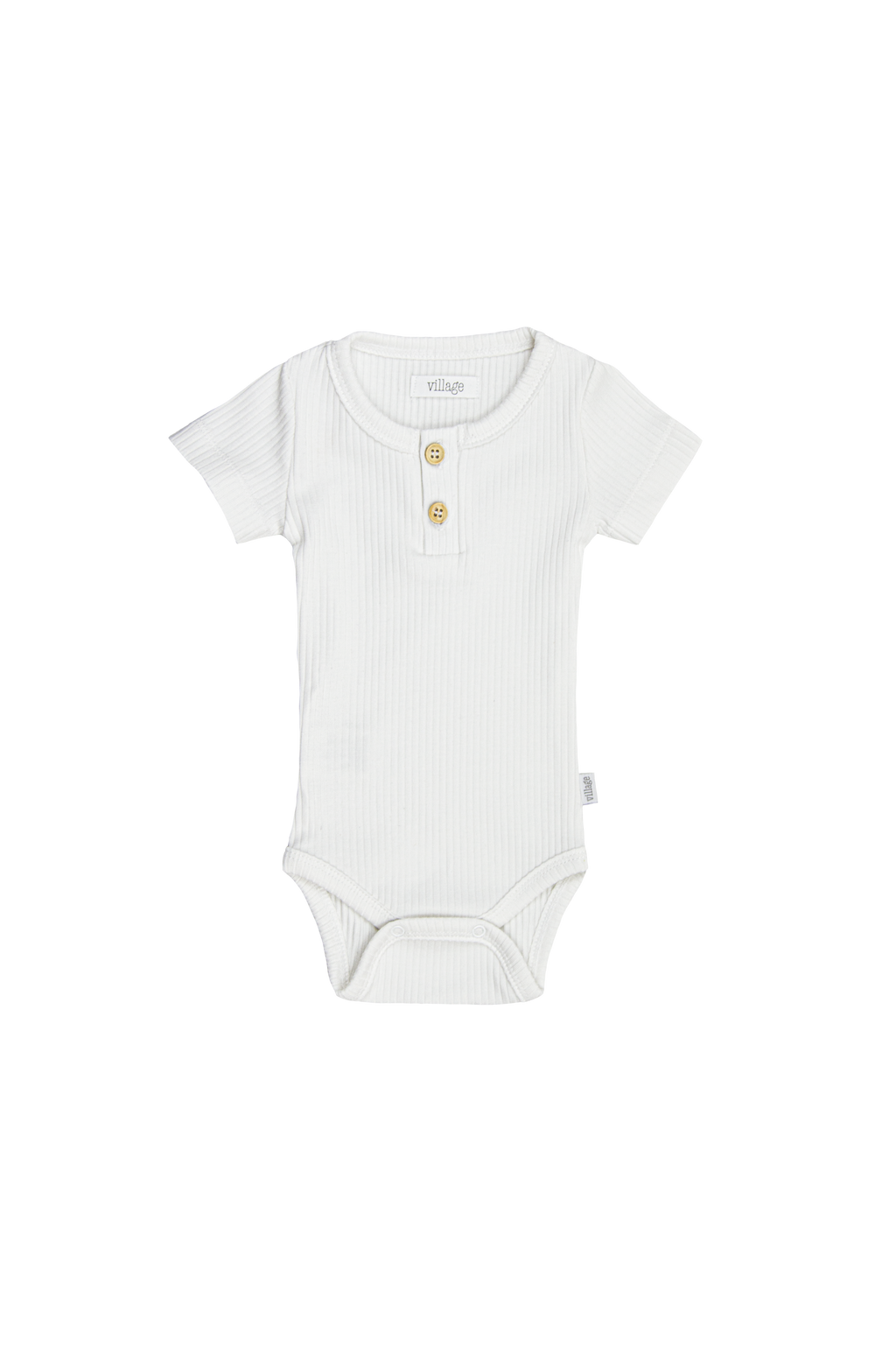 Ribbed body with short sleeves - white