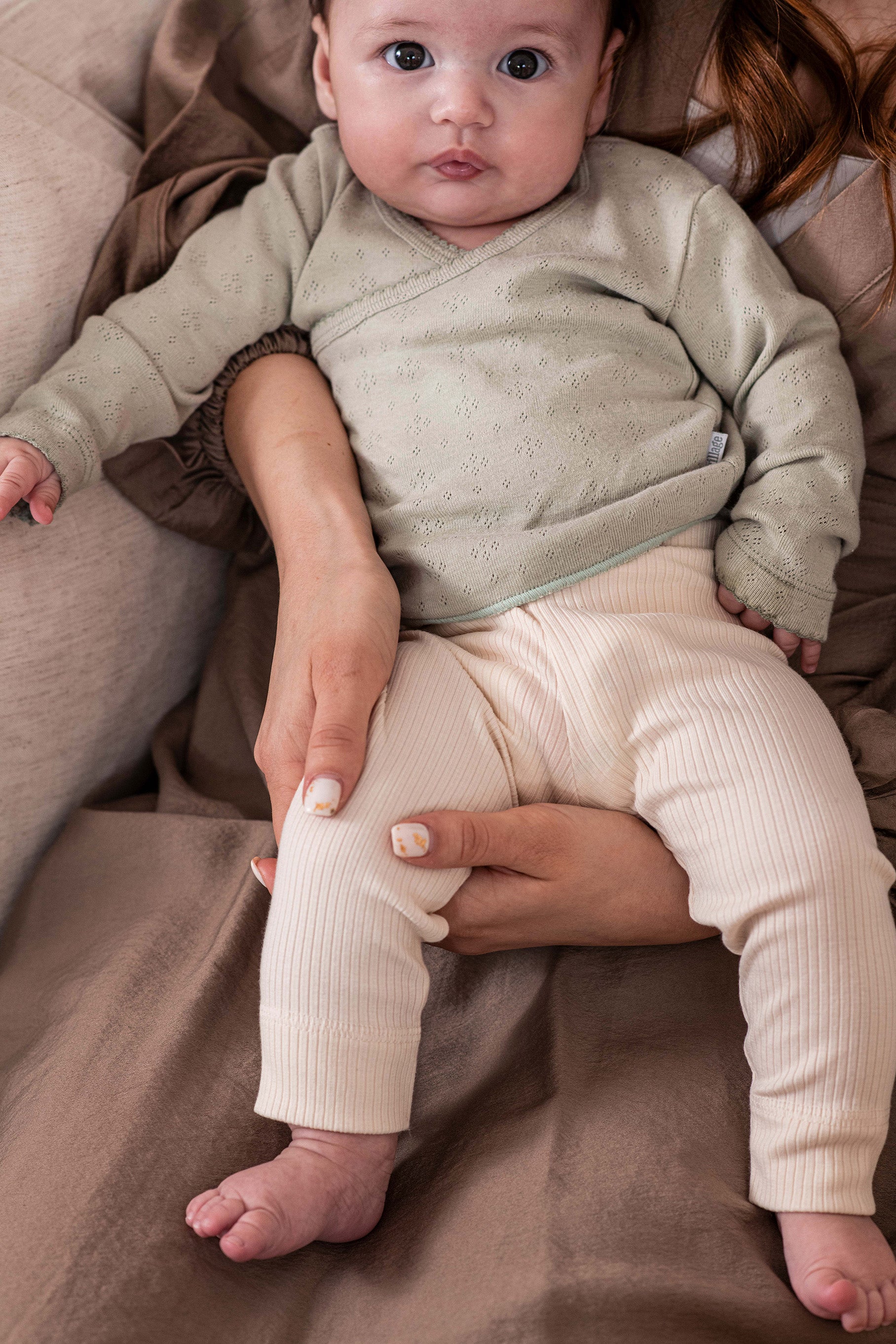 Ribbed leggings - cream