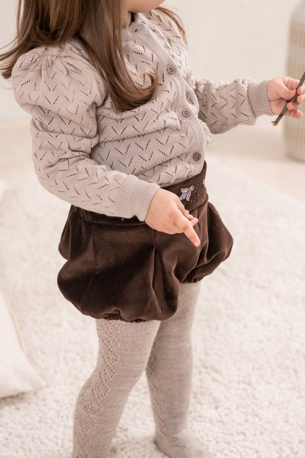 Organic Knit Kardigan - braon