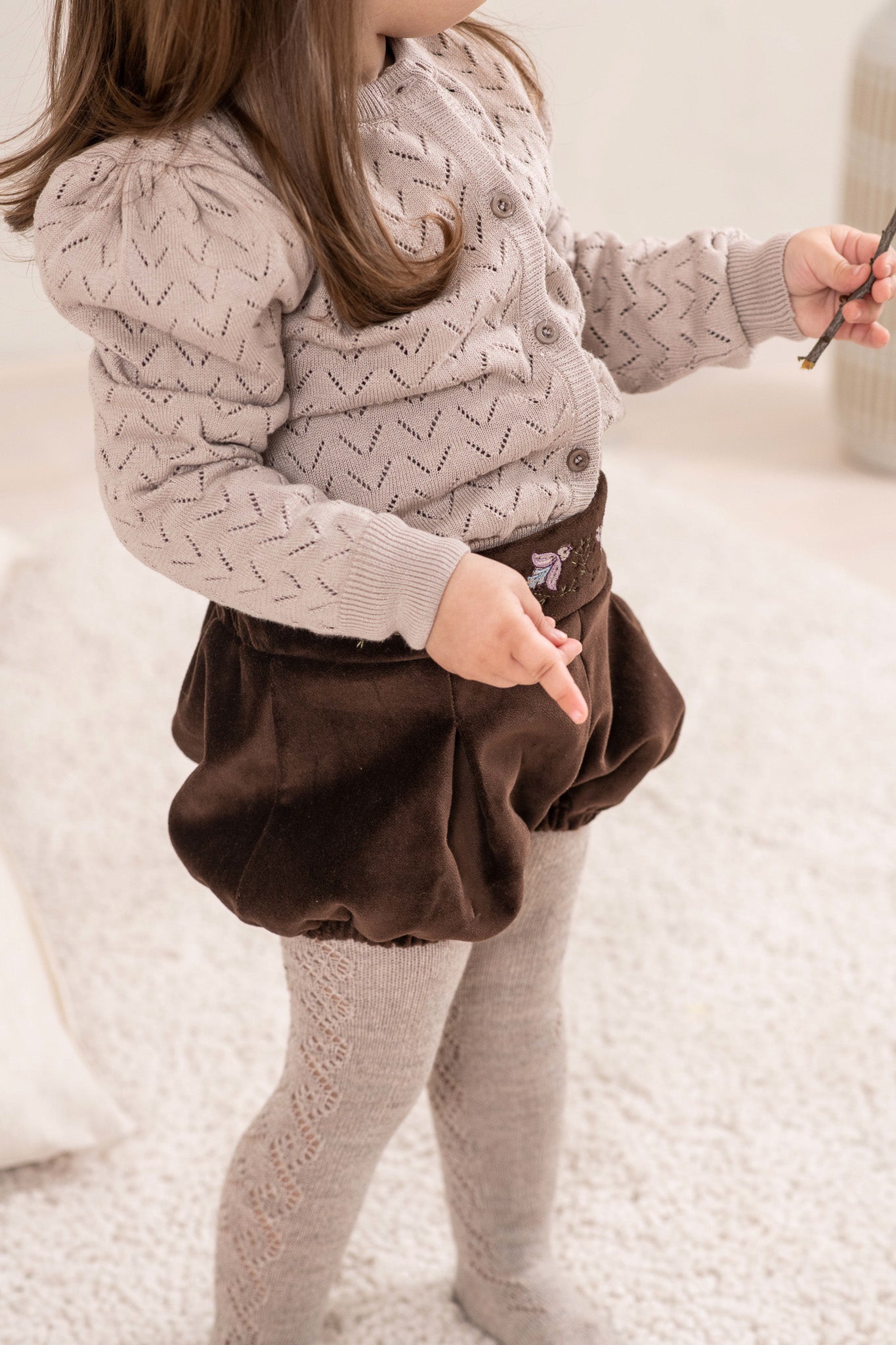 Organic Knit Kardigan - braon