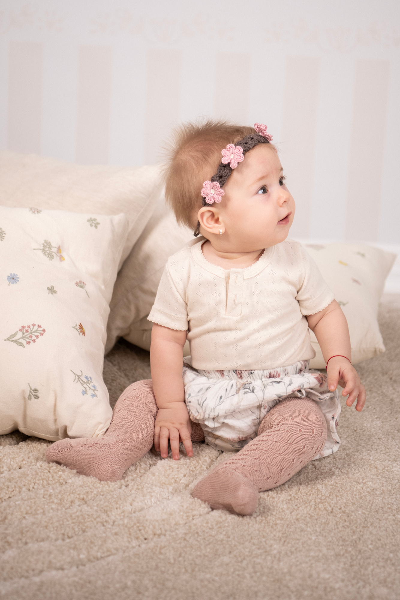 Short-sleeved bodysuit - cream