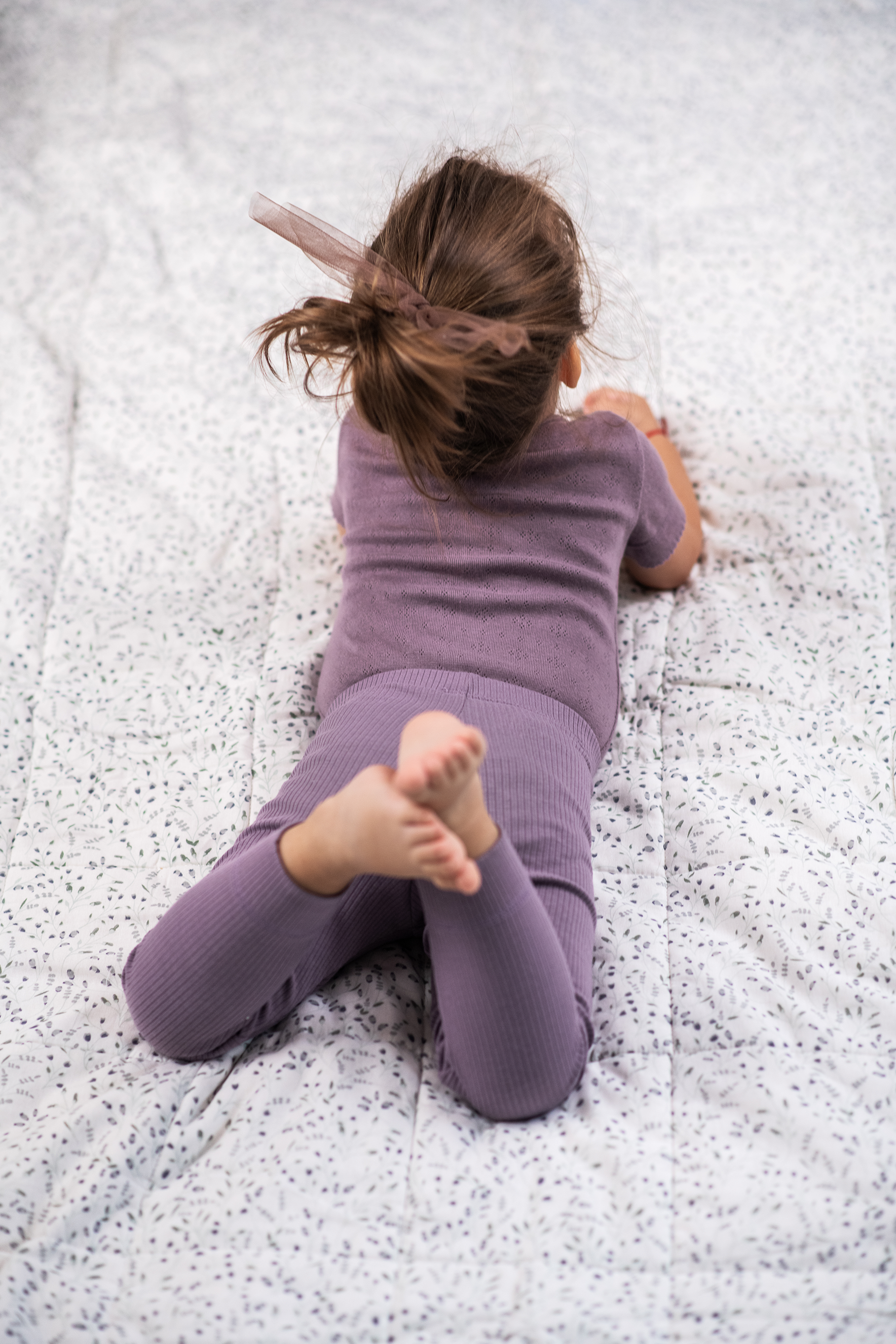 Ribbed leggings - purple