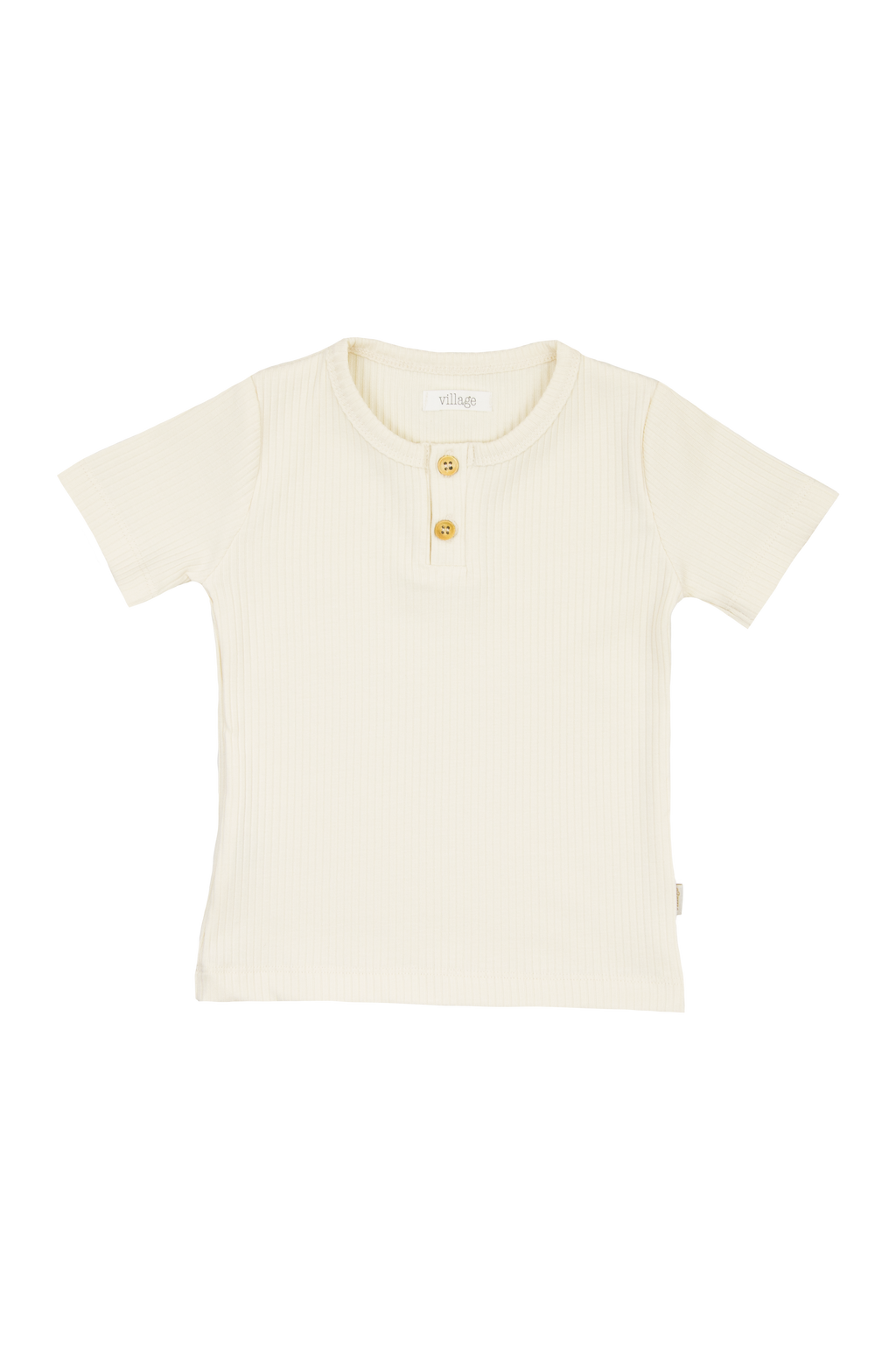 Rebrasta majica kratkih rukava - krem