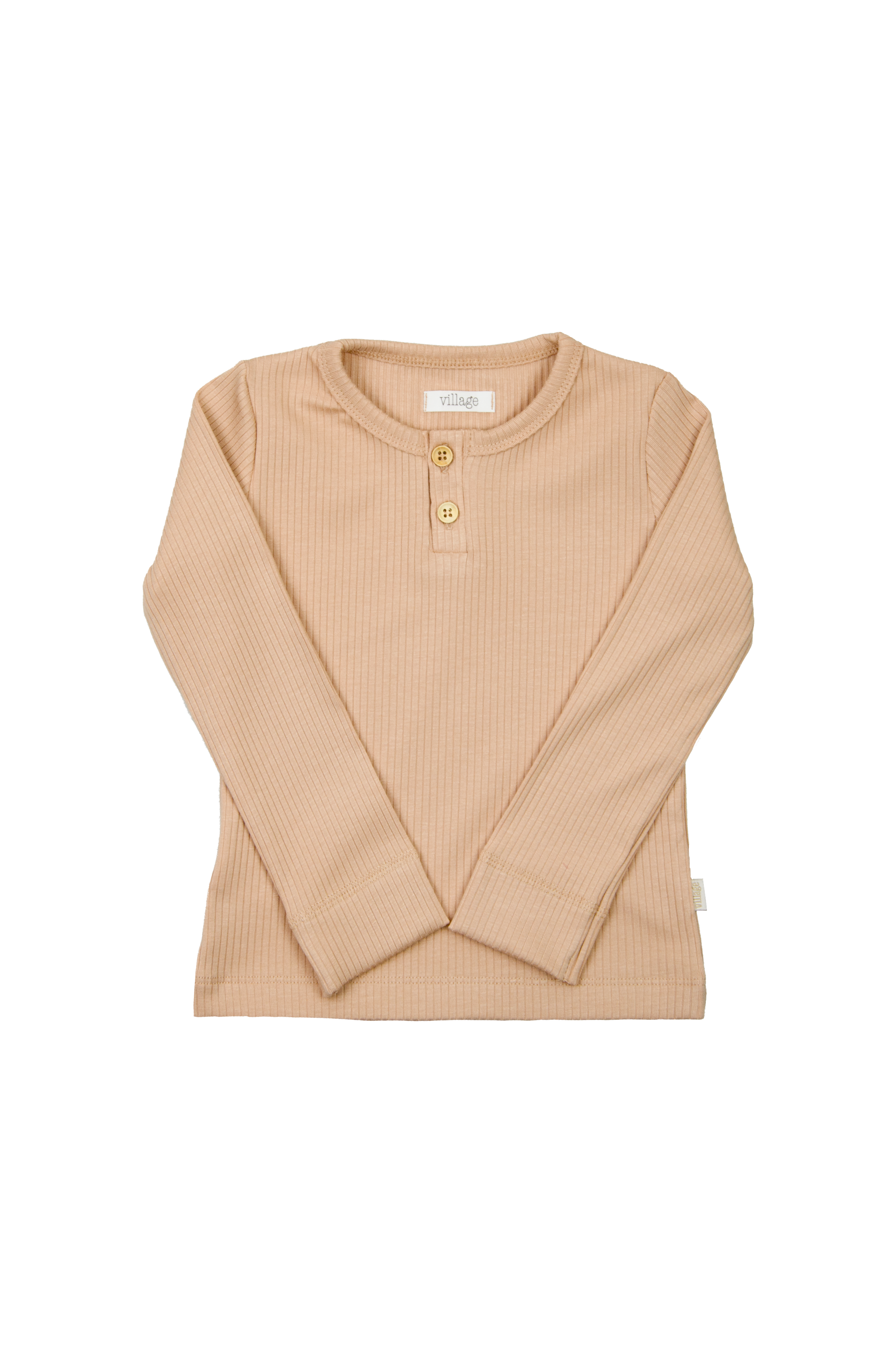 Ribbed long sleeve shirt - ochre
