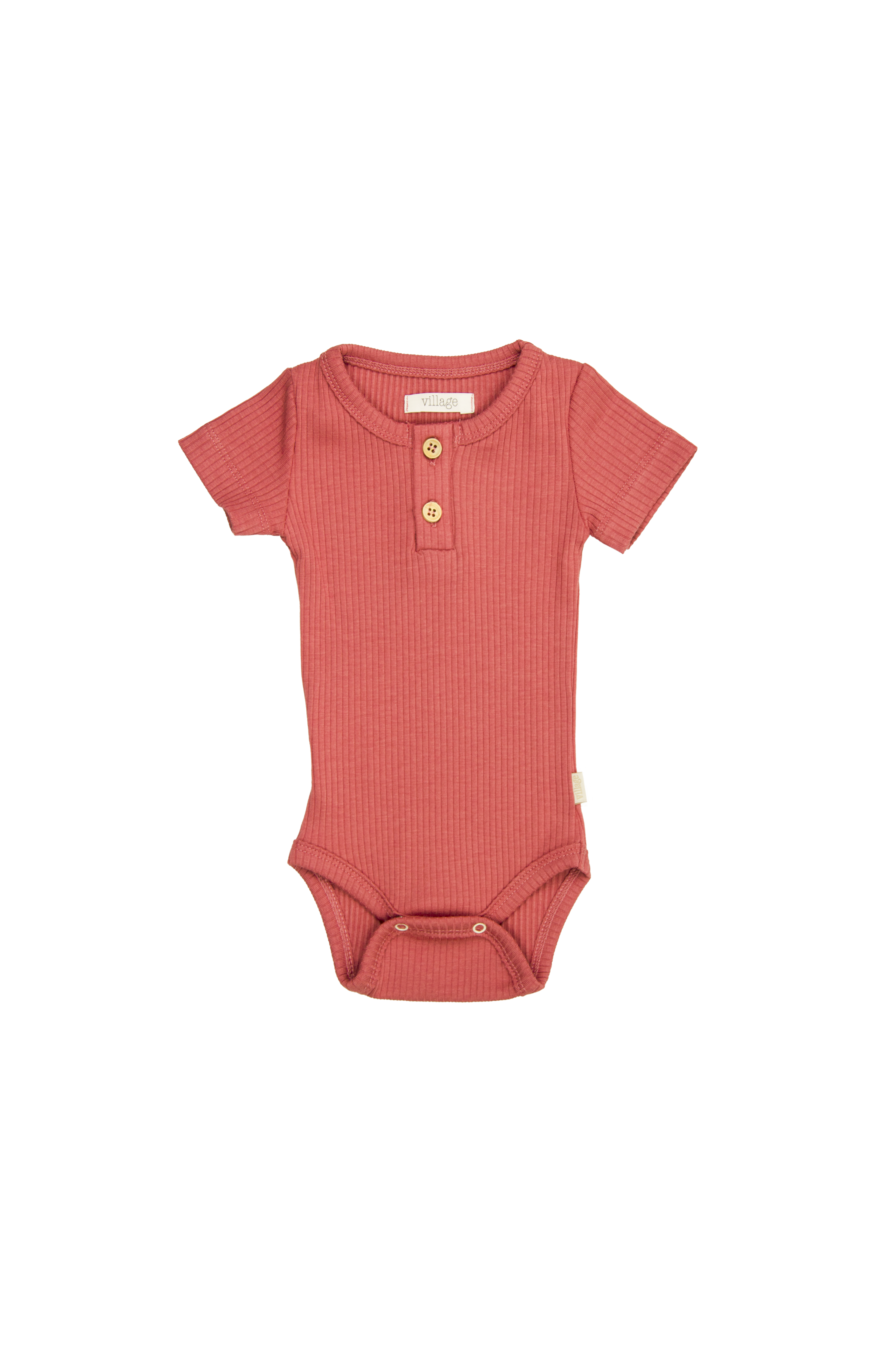 Ribbed body with short sleeves - raspberry