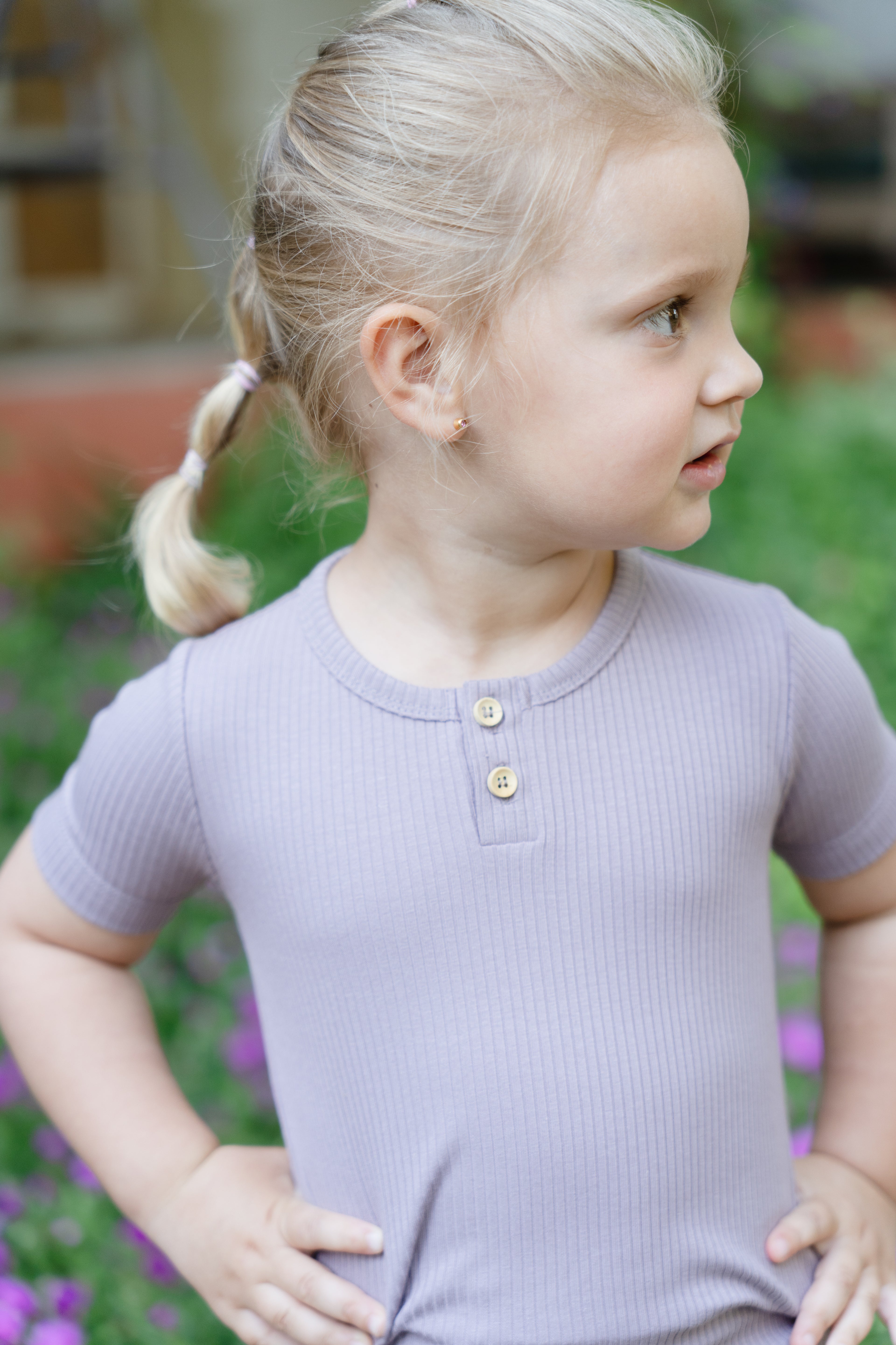 Ribbed T-shirt - purple