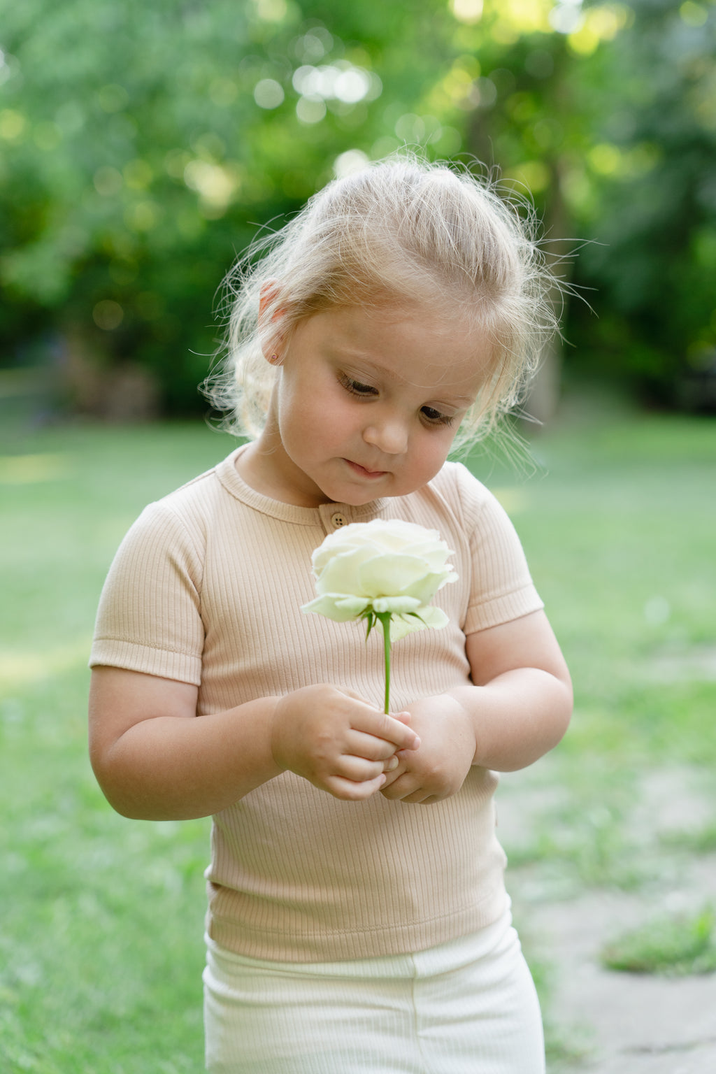 Rebrasta majica kratkih rukava - oker