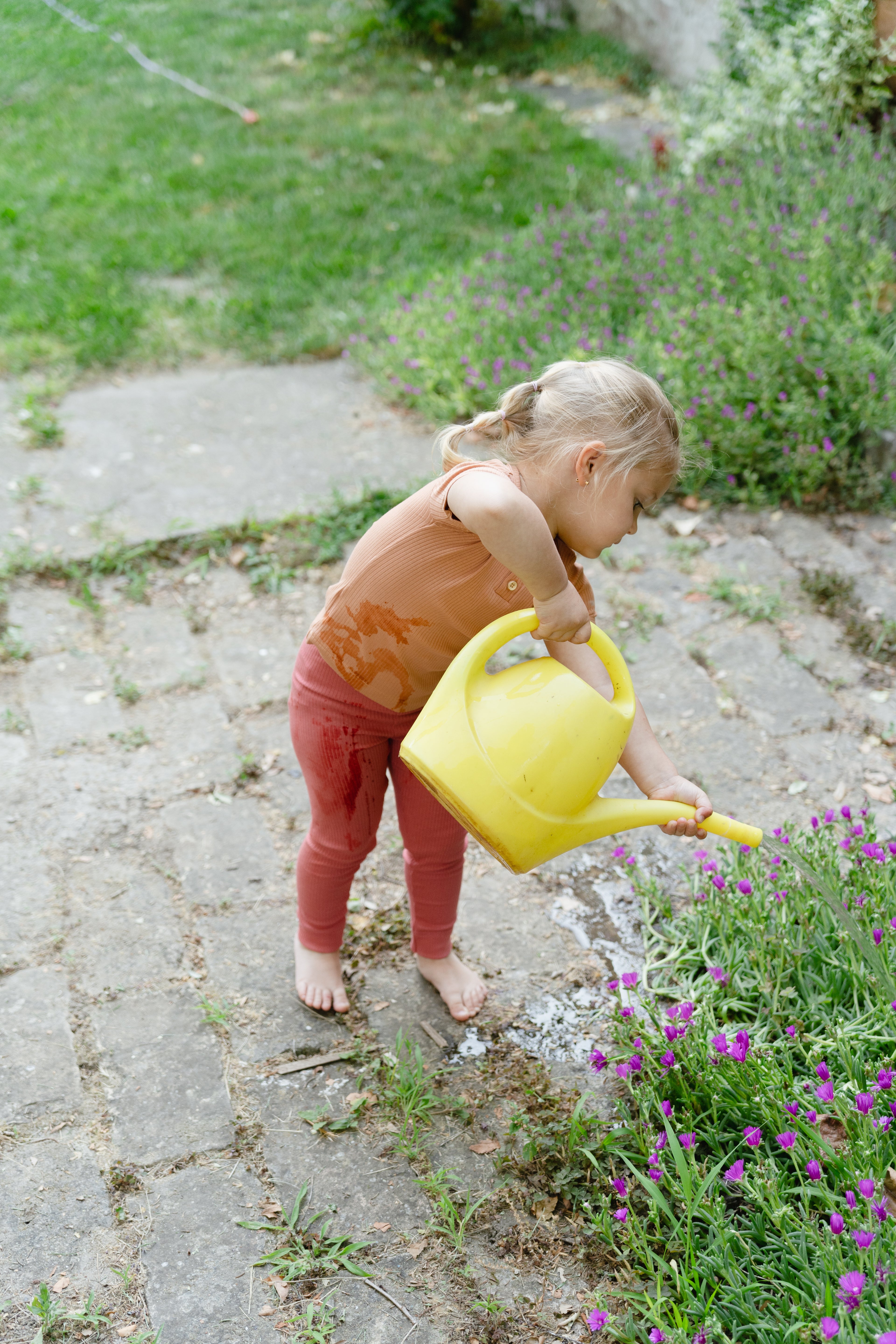 Ribbed leggings - roseberry