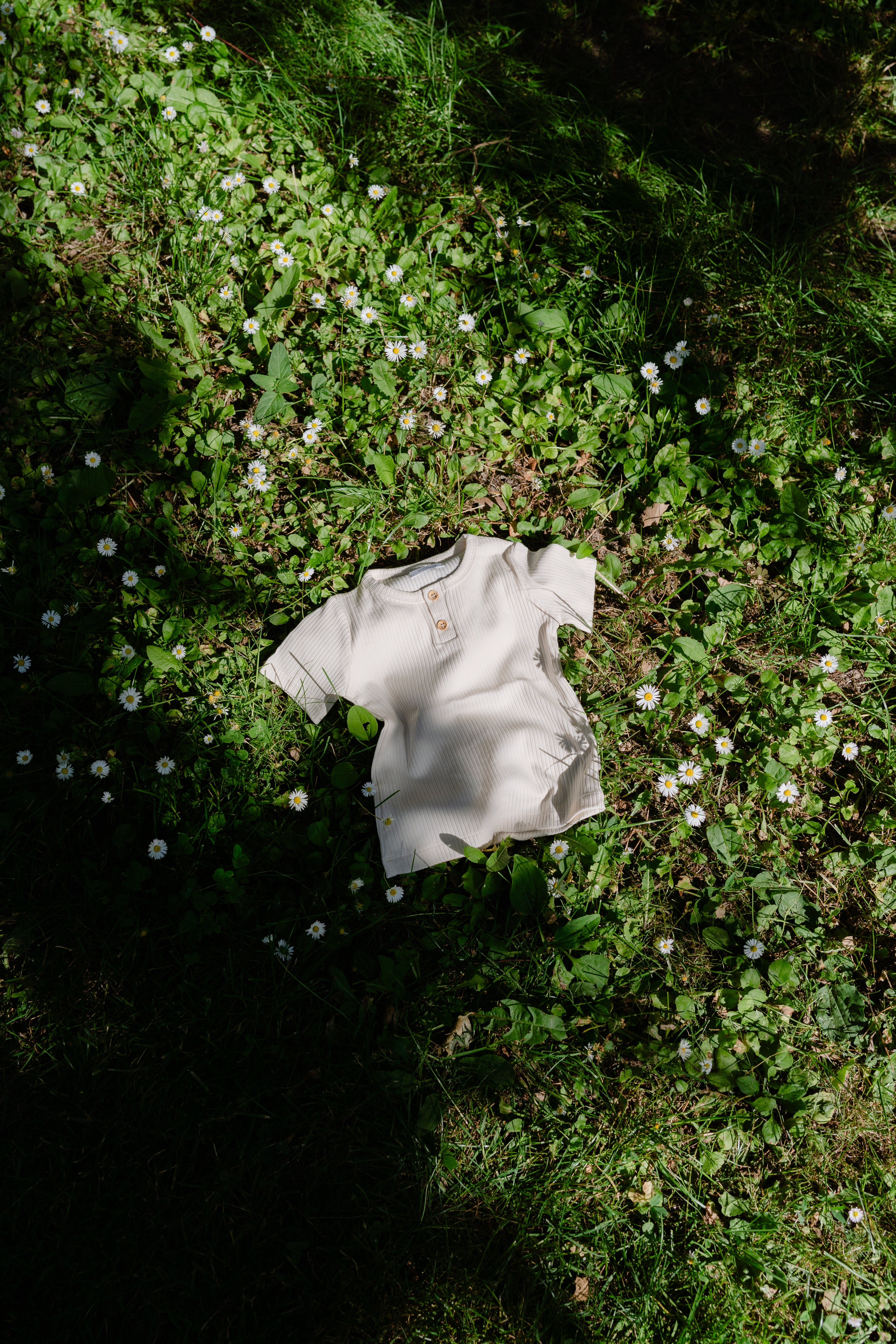 Ribbed short-sleeved shirt - white