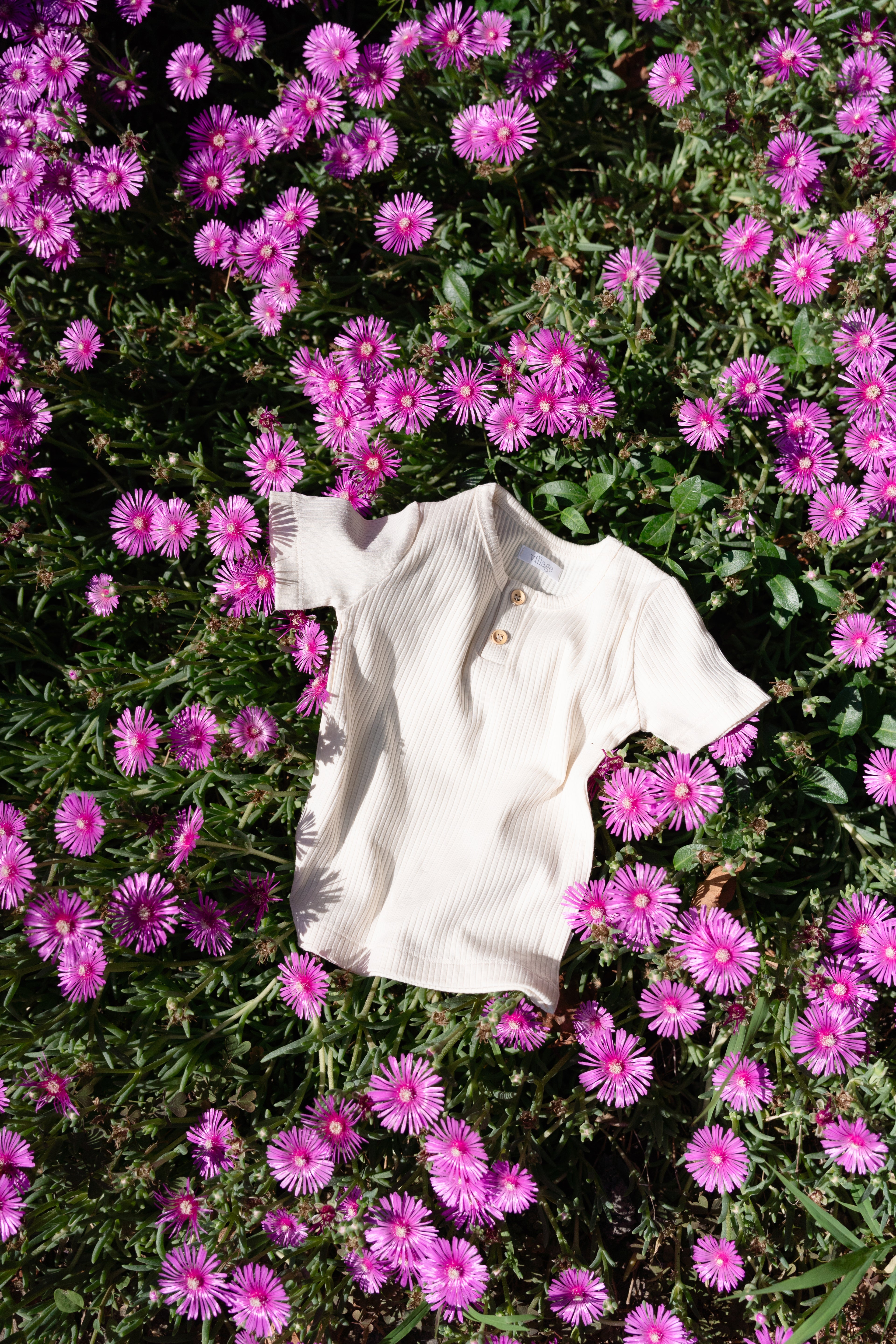 Ribbed short-sleeved shirt - white