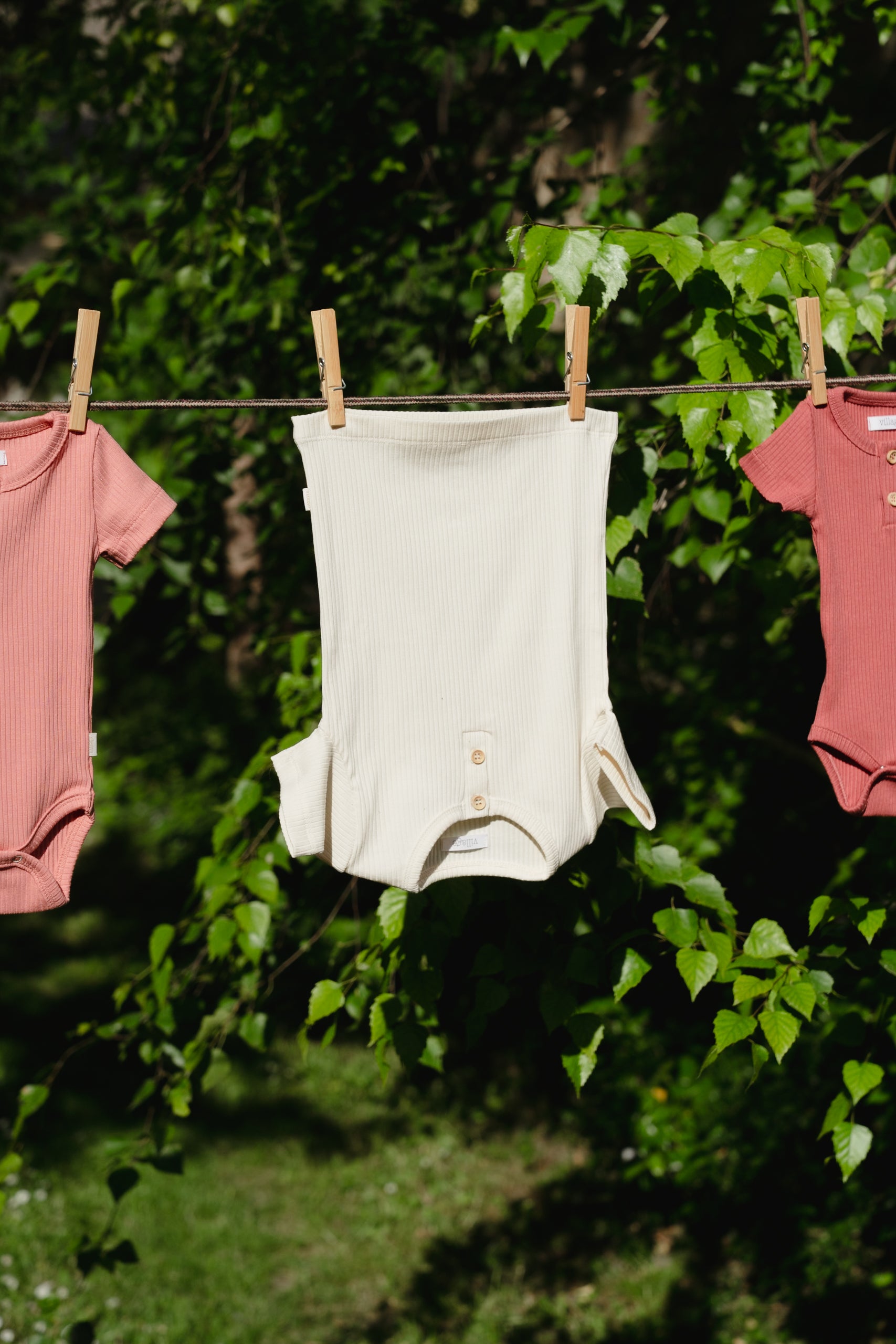 Ribbed short-sleeved T-shirt - cream