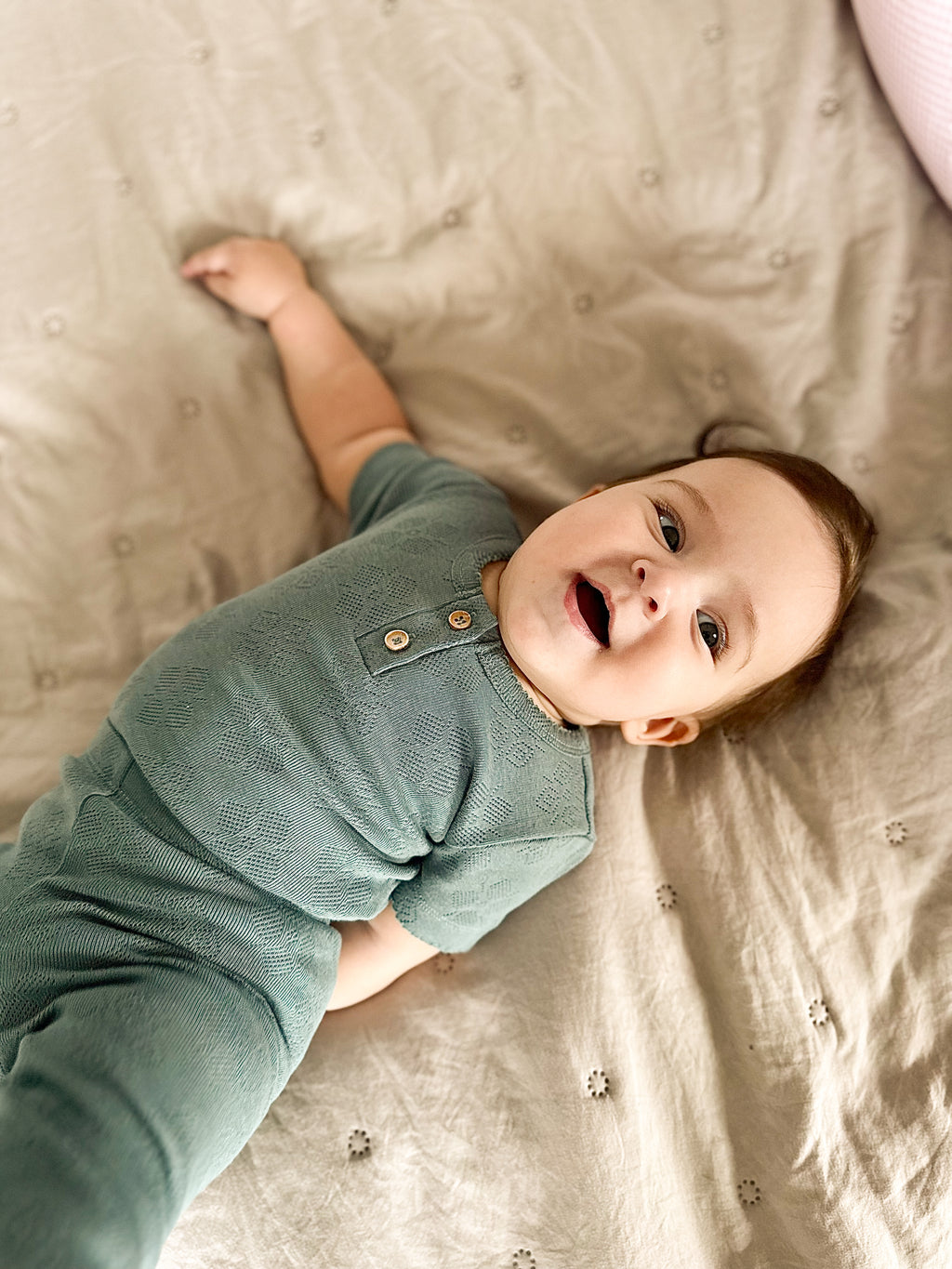 Short-sleeved bodysuit  - petroleum blue