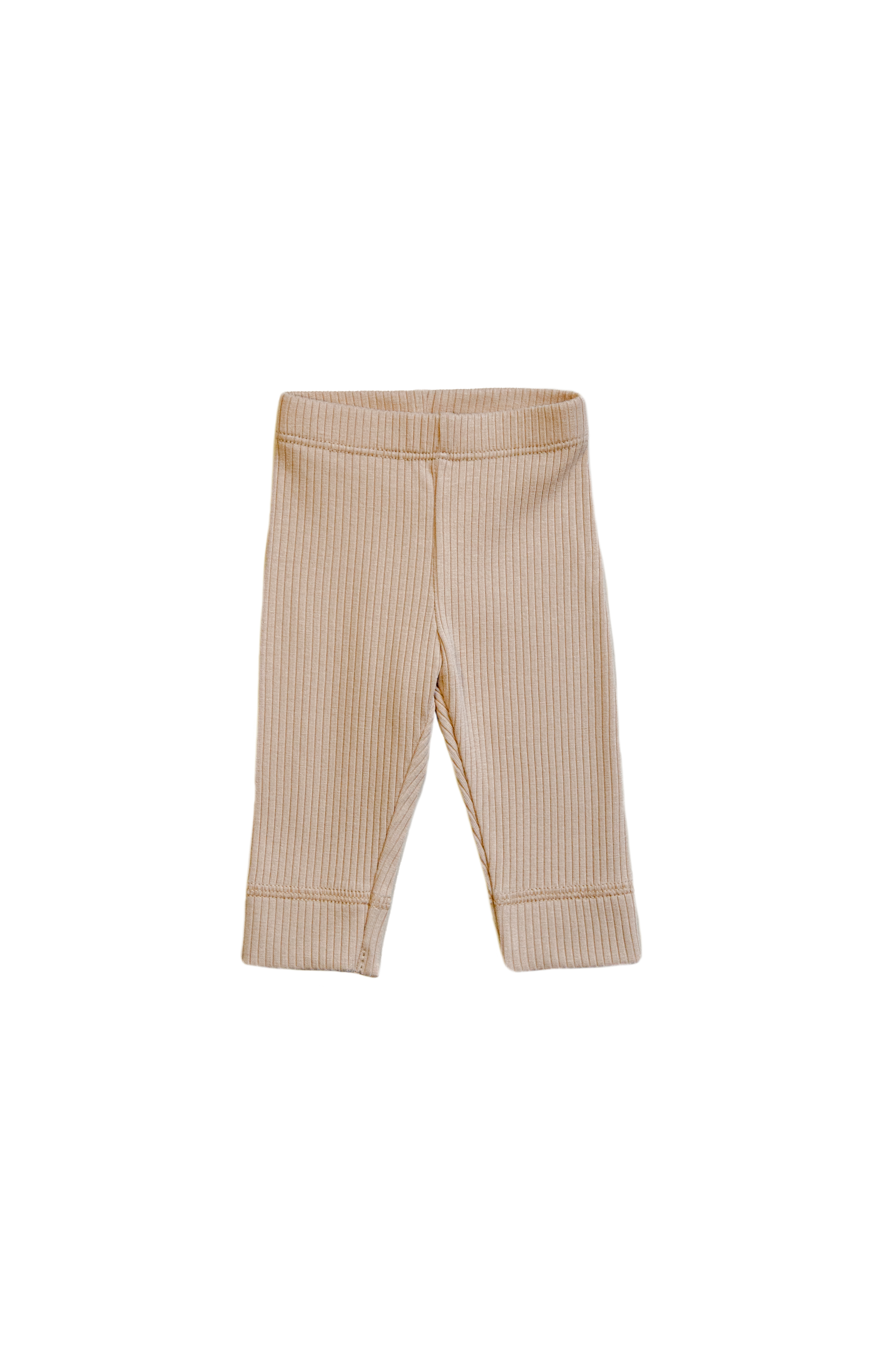 Ribbed leggings - ocher