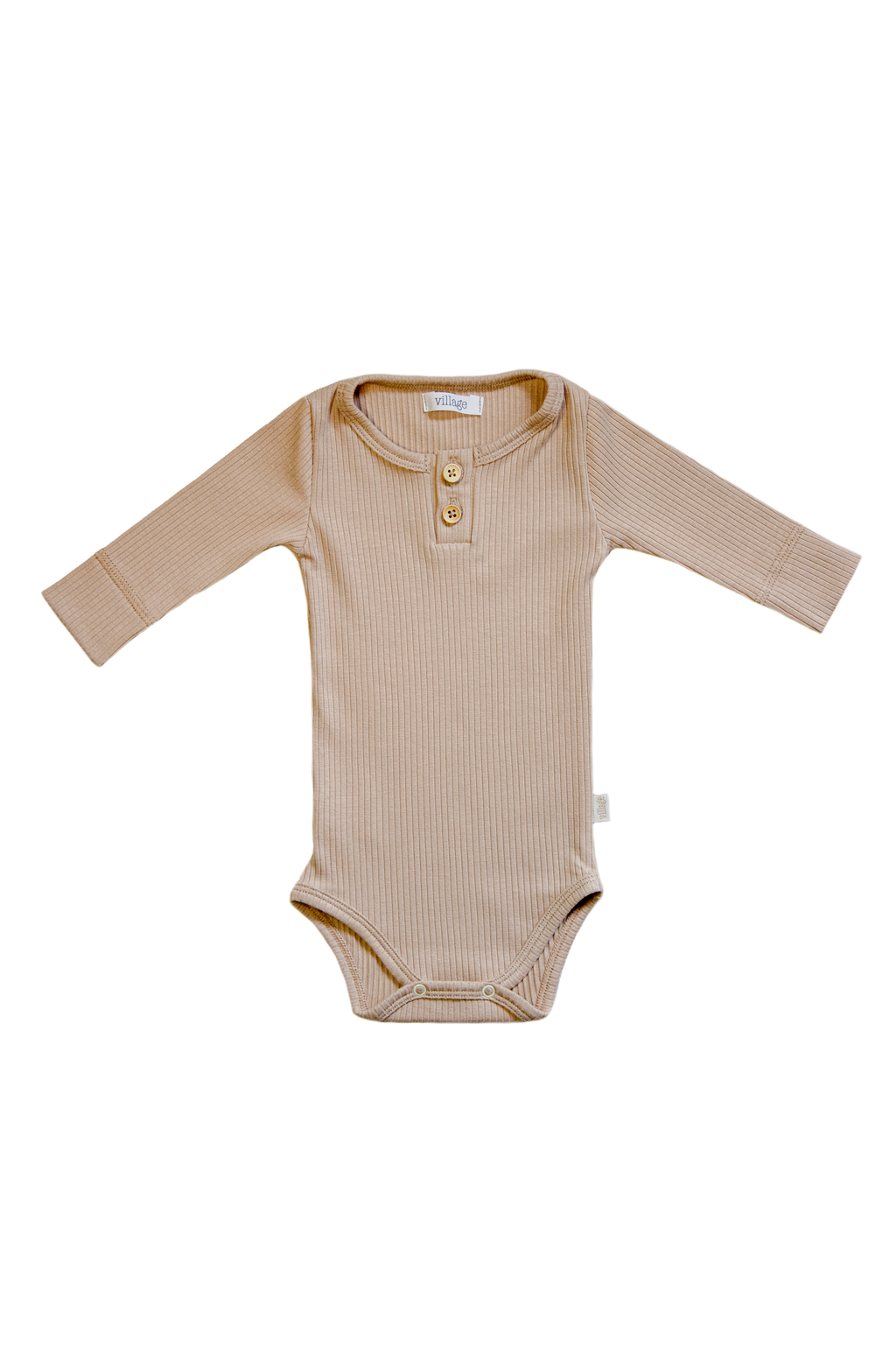 Rebrasti bodi dugih rukava - oker