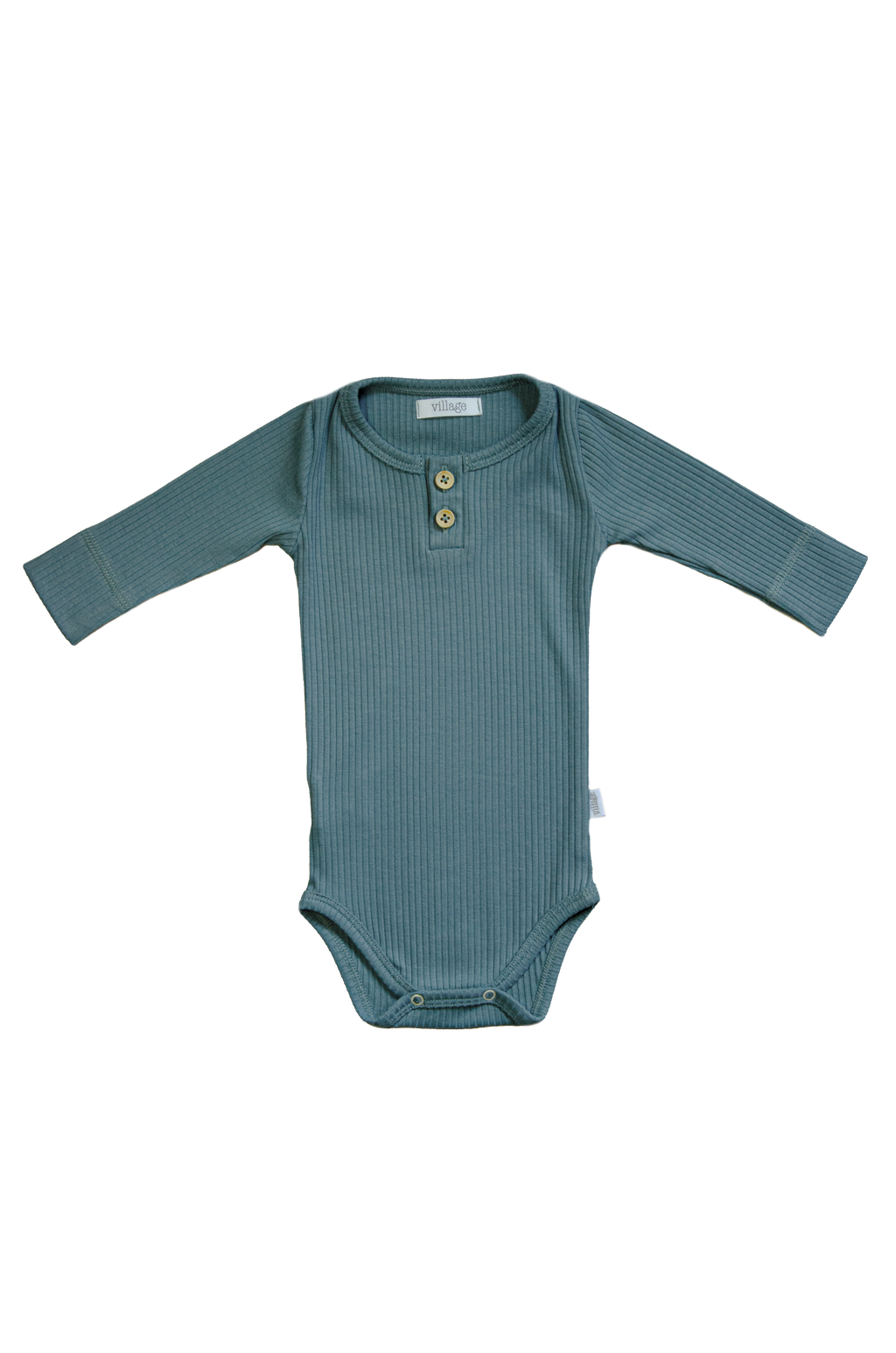 Rebrasti bodi dugih rukava - petrolej