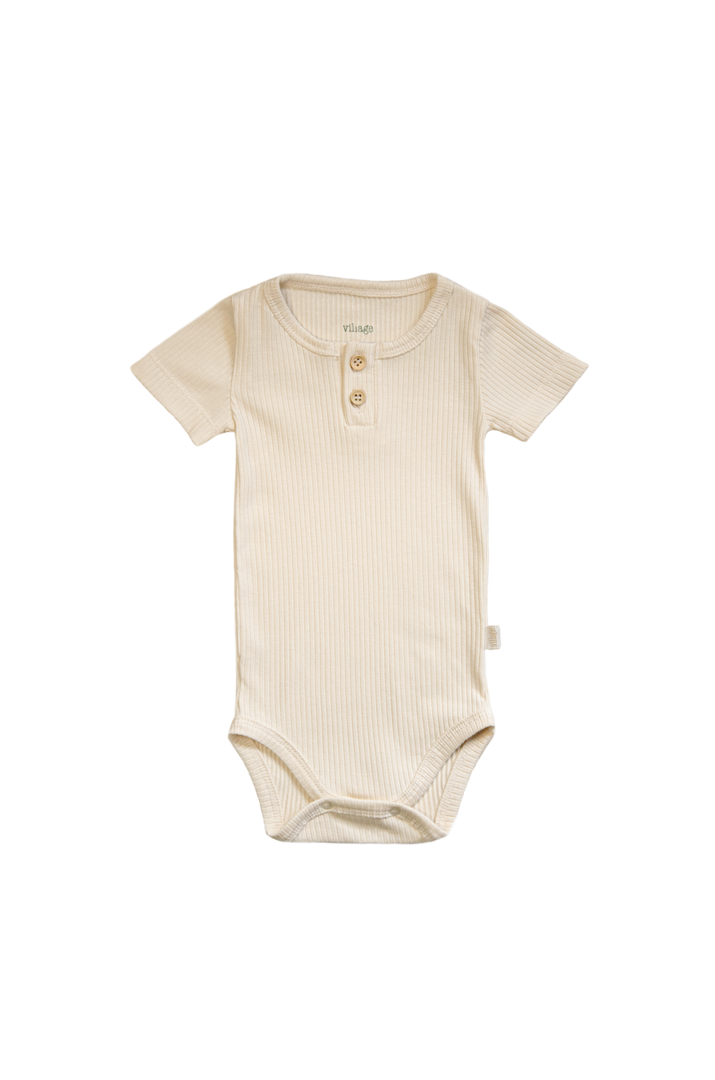 Ribbed body with short sleeves - cream