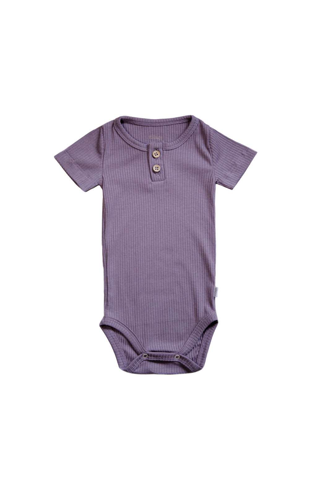Ribbed body with short sleeves - purple