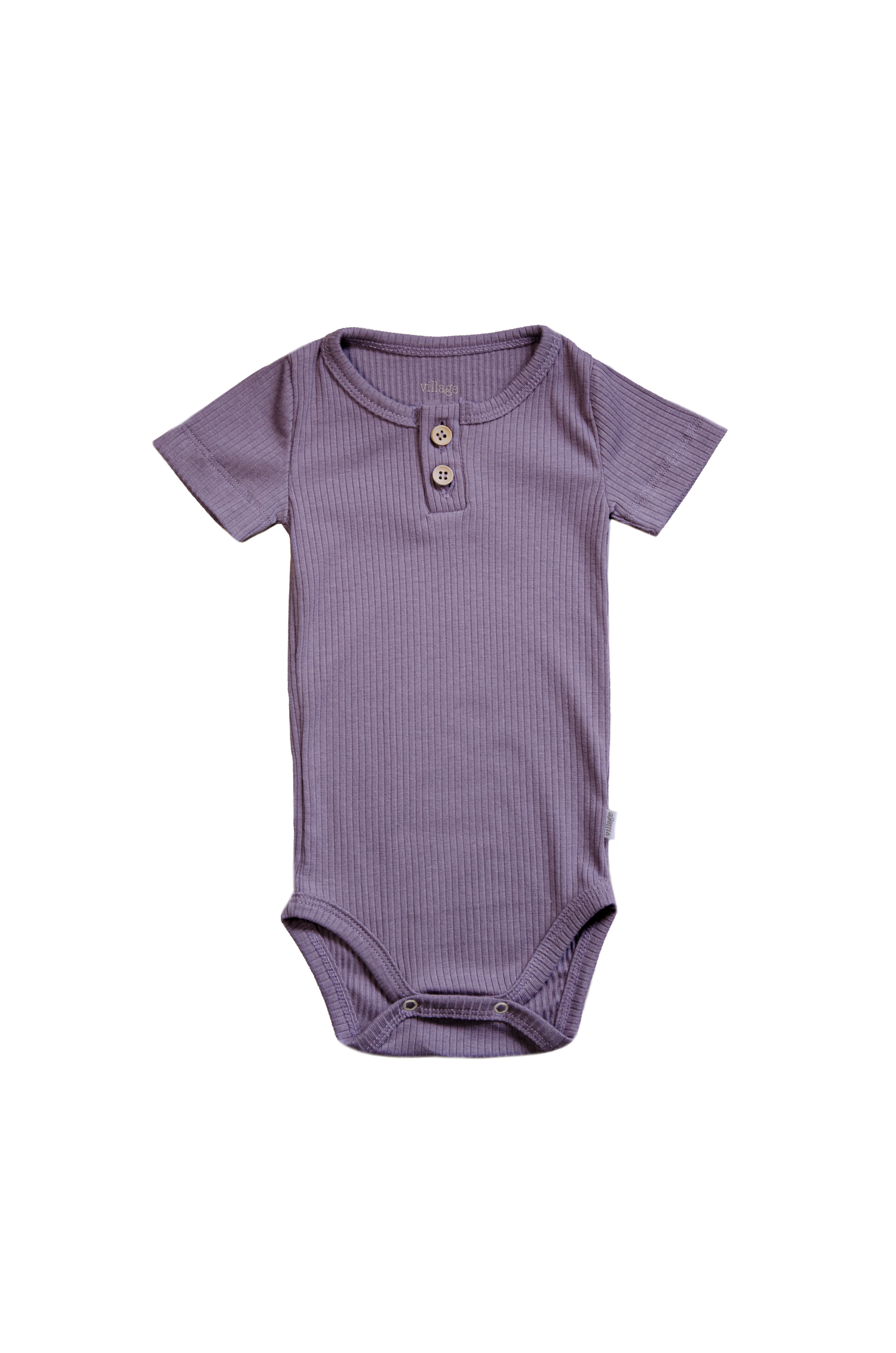 Ribbed body with short sleeves - purple