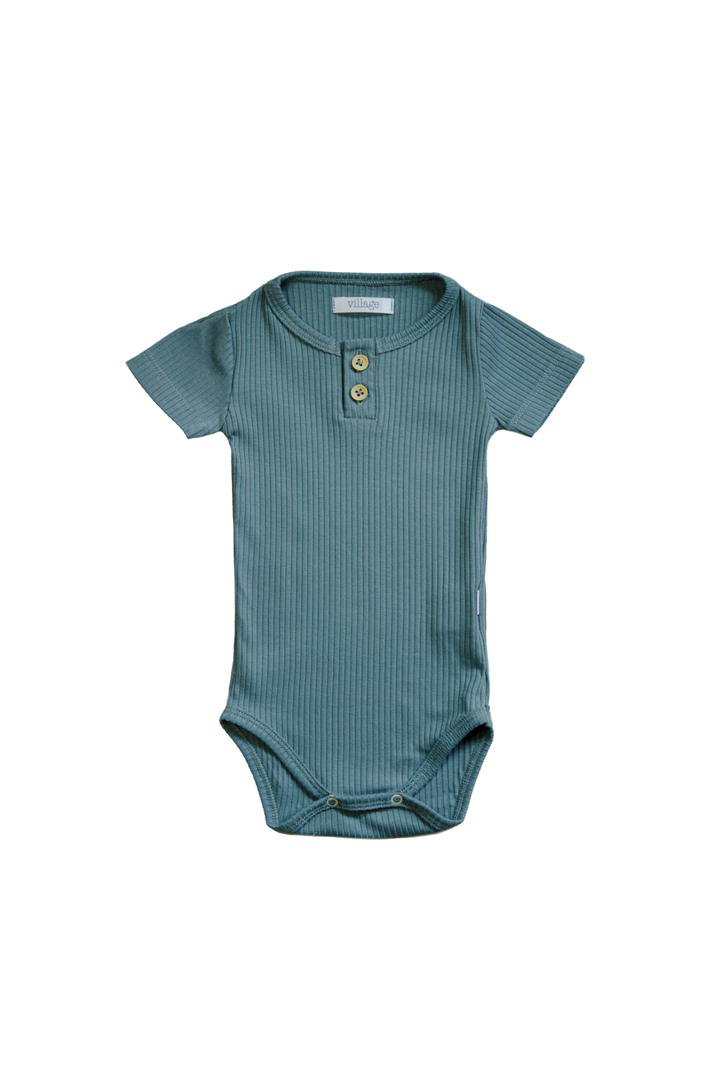 Rebrasti bodi kratkih rukava - petrolej