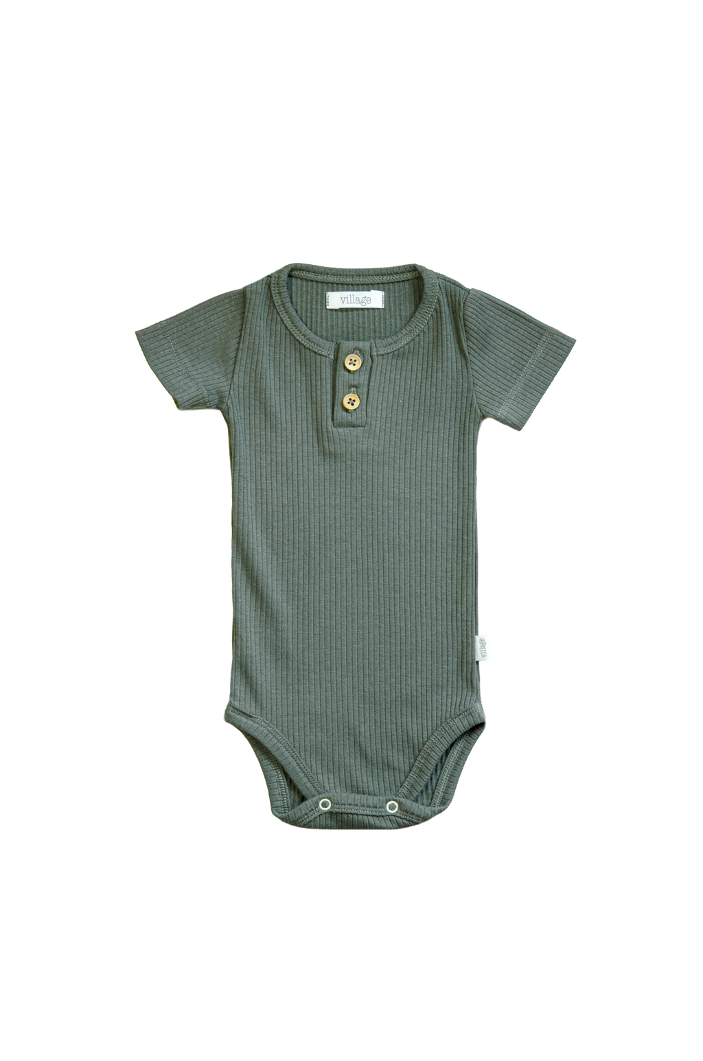 Ribbed body with short sleeves - green